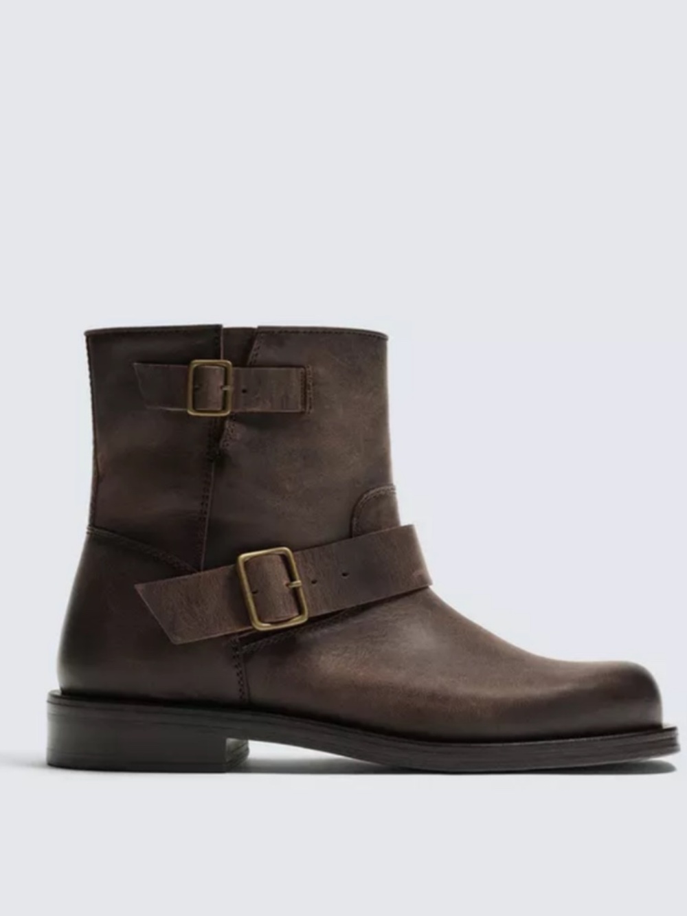 Zara Leather Buckle Boots / Engineer Boots (Item Art. No. 2064/620/700) size 10